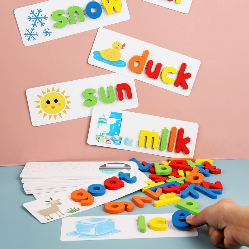 Trò chơi ghép chữ tiếng Anh - Spelling game, đồ chơi gỗ giúp bé phát triển trí tuệ