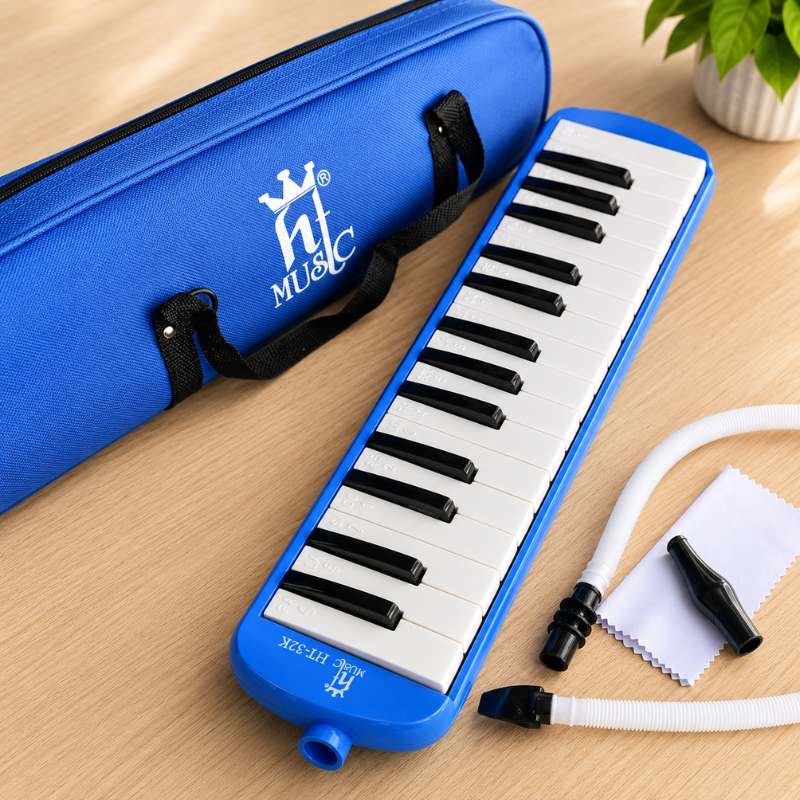 Kèn Melodion Pianica HT Music HT-32K 32 Phím Kèm Túi Đựng Ống Thổi Dài Ngắn Cho Học Sinh