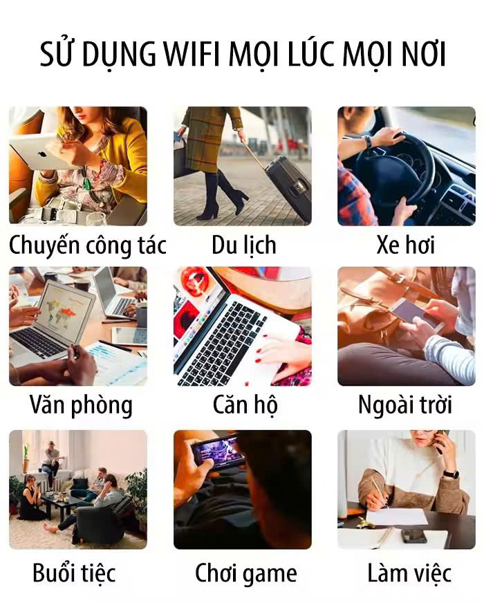 Bộ Phát Sóng WiFi Di Động Tốc Độ Cao 4G/5G LTE 150Mbps - Màn Hình Màu LCD - Phát Sóng Mạnh - Bản Quốc Tế Hỗ Trợ Tất Cả Nhà Mạng - Dung Lượng Pin Cao - Hàng Chính Hãng