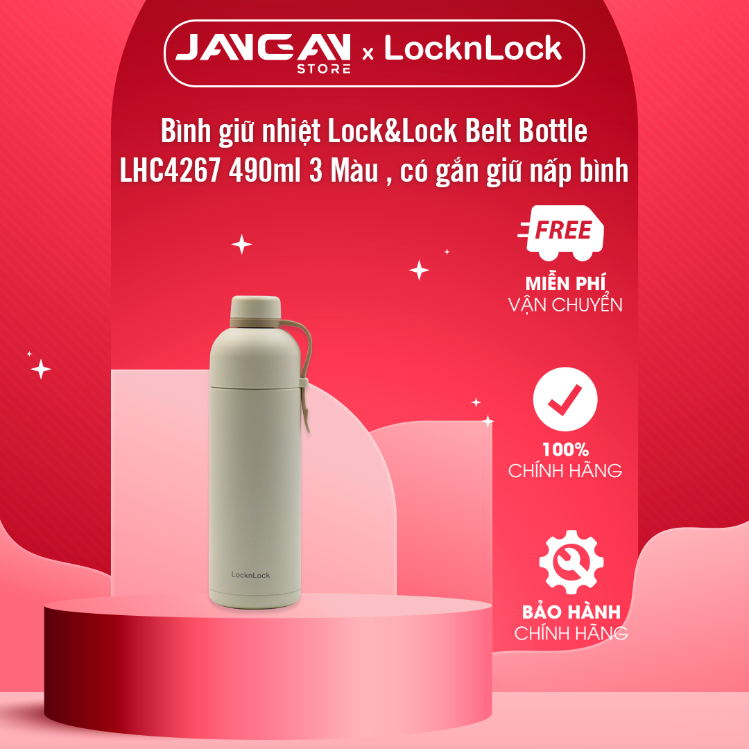 Bình giữ nhiệt Lock&Lock LHC4267 Belt Bottle 490ml - Hàng Chính Hãng