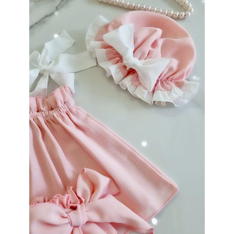 Bộ 2dây gồm nón siêu dễ thương cho bé luôn ạ