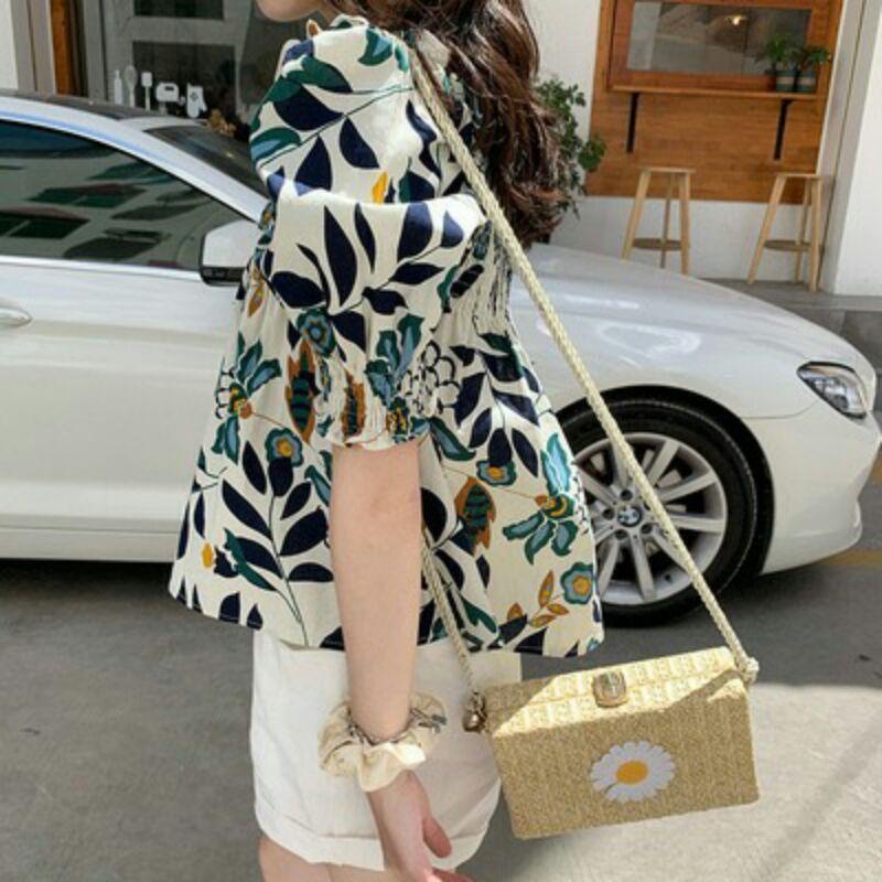 Áo sơ mi kiểu hoạ tiết babydoll siêu xinh