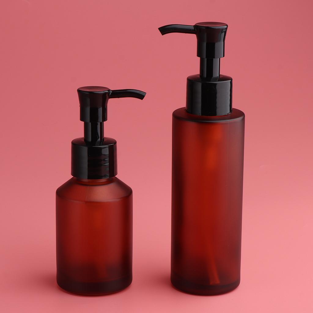4pcs Travel Refillable Makeup Pump Bottles Lotion Serum Dispensers 60/100ml