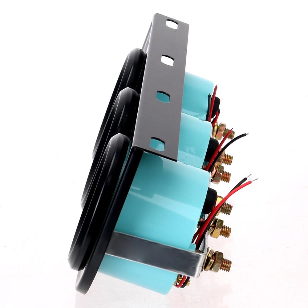 Đồng hồ đo áp suất dầu 12V 2" 52mm 3 trong 1 thông dụng cho xe hơi