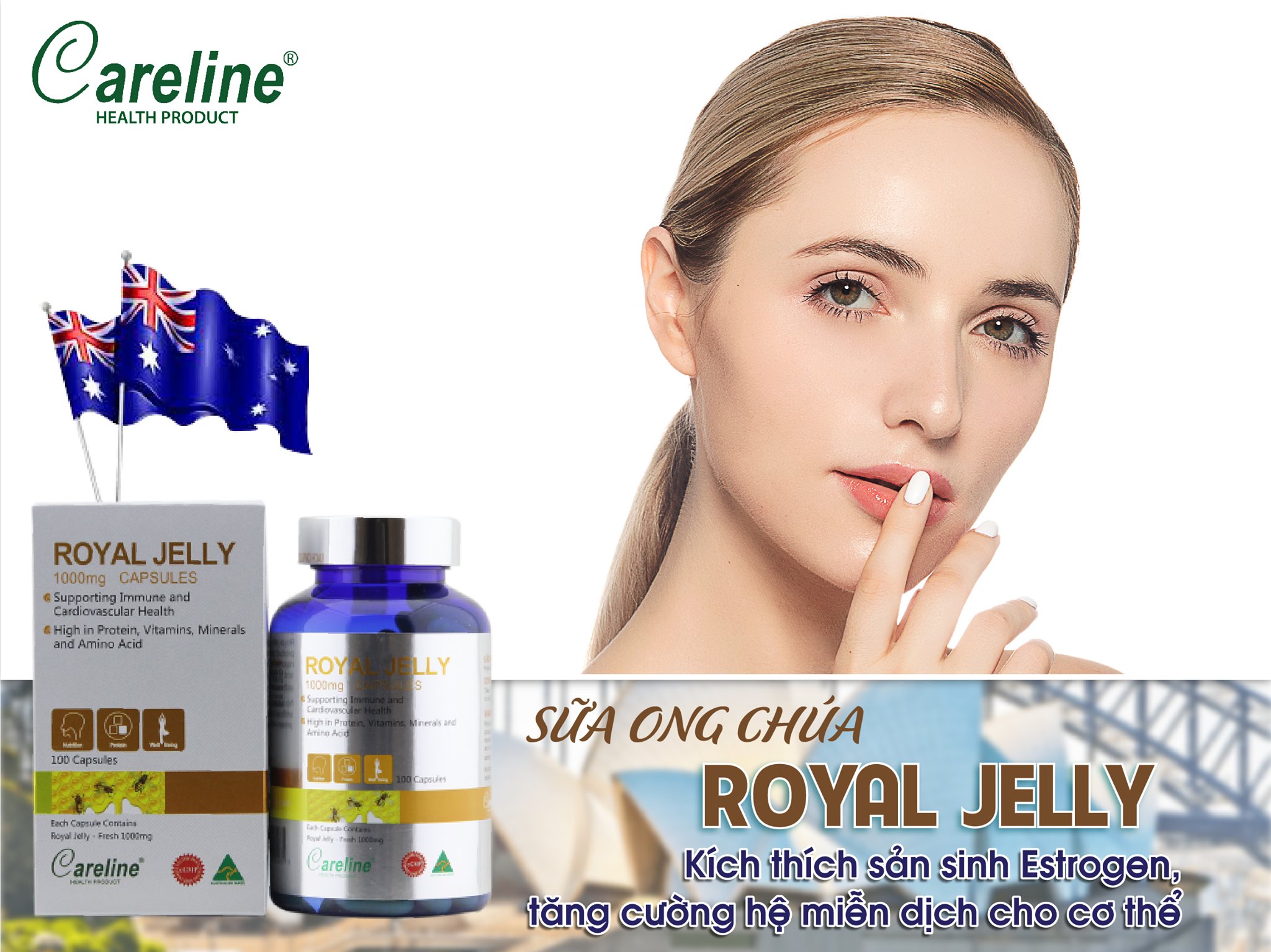 Sữa Ong Chúa Royal Jelly - Viên uống 100% sữa ong chúa tươi thiên nhiên.