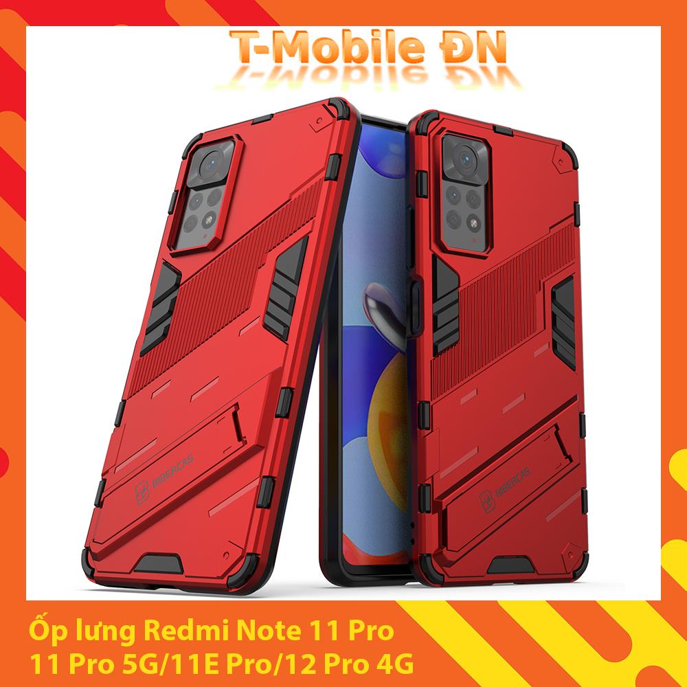 Ốp lưng cho Xiaomi Redmi Note 11 11E 12 Pro 4G 5G chống sốc Iron Man PUNK cao cấp kèm giá đỡ