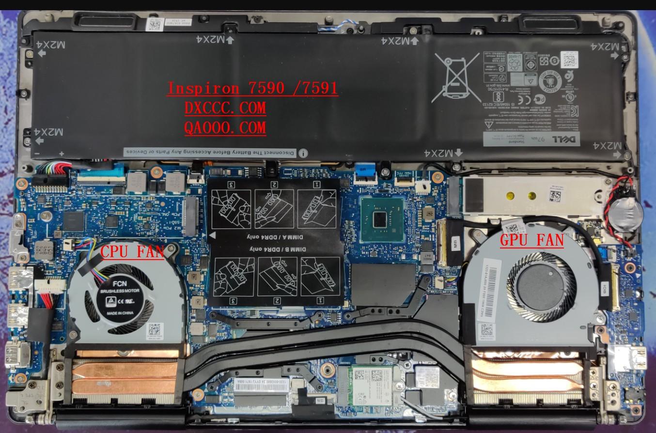 CN-0MPHWF CN-0861FC Cho DE , L.L INSPIRON Quạt Làm Mát CPU & GPU Máy Tính Xách Tay 7590 7591 P83F