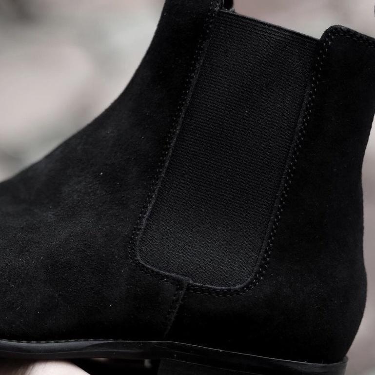 Giày Boot Nam DECEMBER Classic Chelsea Boot Da Lộn - Black