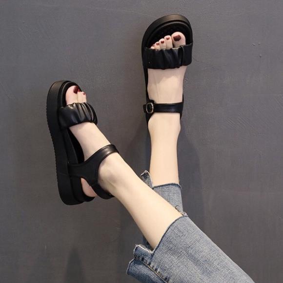 Hot 2023 GIÀY SANDAL NỮ ĐI HỌC 3,5P QUAI NHÚN ĐI ĐƯỢC 2 KIỂU MÃ S59