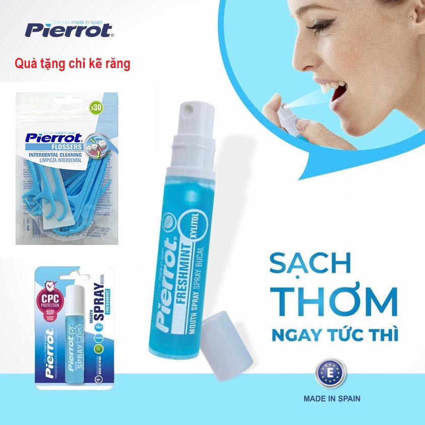 Nước xịt thơm miệng Pierrot 10ml mát lạnh bạc hà ngay tức thì