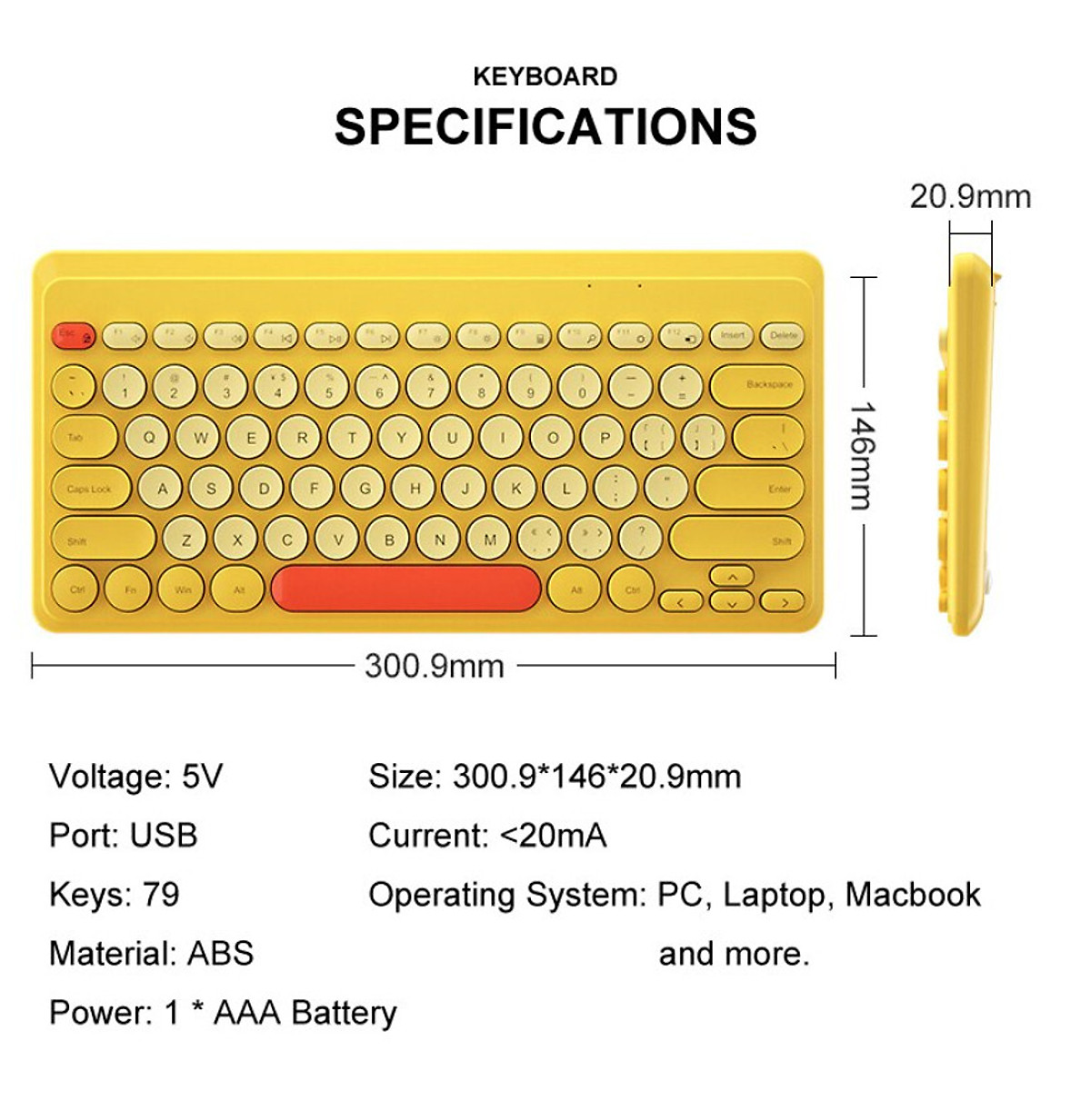 Bàn phím không dây HXSJ K610 - Kết nối 2.4G giảm ồn, gọn nhẹ dễ mang đi, phù hợp Mac/ PC/ Laptop/ Điện thoại - Hàng chính hãng