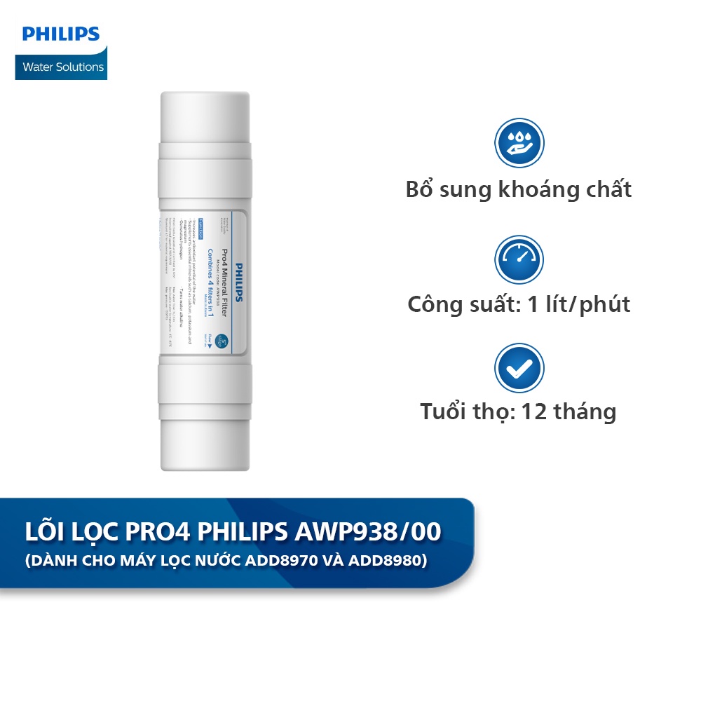 Bộ lõi lọc thay thế dành cho máy lọc nước Philips ADD8970/74 - Combo 24 tháng