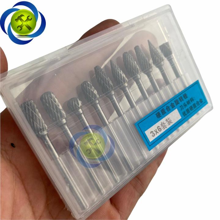 Bộ mũi doa hợp kim Đài Loan 10 chi tiết DOA-36-10 kích thước 3x6mm
