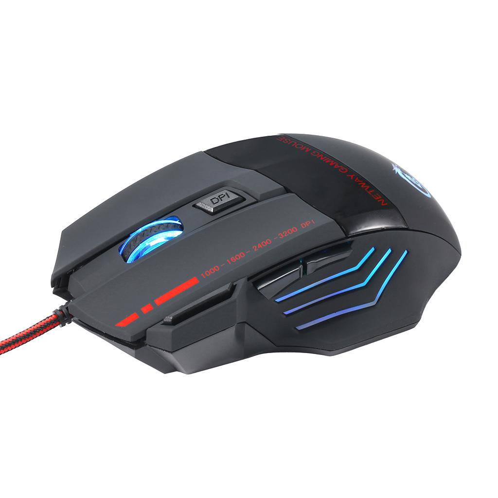 5500DPI 7 Buttons LED USB Optical Wired Gaming Mouse for Pro Gamer Computer