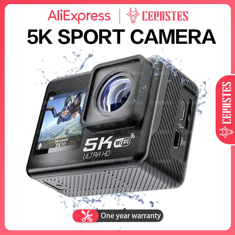 Cerastes 5K WiFi Camera hành động chống lắc 4K Màn hình kép hai mặt