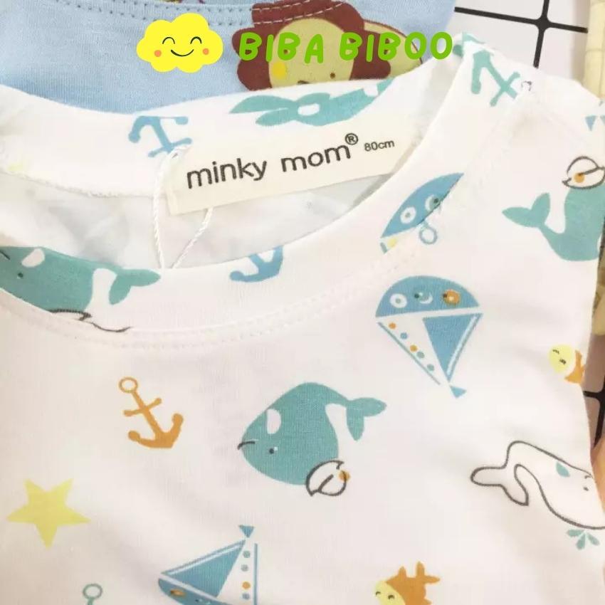 Bộ Quần Áo Trẻ Em Dài Tay Minky Mom LDD08 Từ 8-28 Kg, Vải Thun Lạnh Mềm Mại, Co Giãn, Thấm Hút Mồ Hôi - Màu Nude