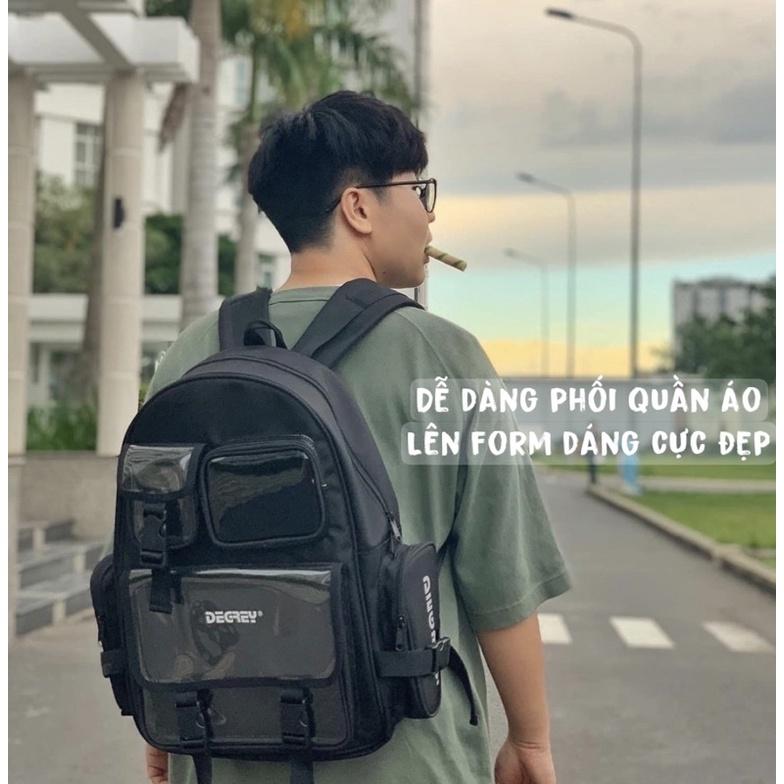 Balo Degrey Black Backpack 2810 Clothes Shop Balo Đi Học Đen Ulzzang Unisex