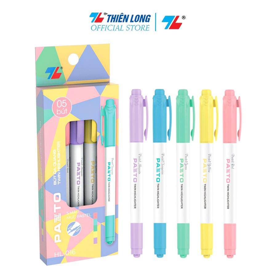 Bút dạ quang màu Pastel Thiên Long Pazto HL-016 - Rửa được - Không để lại vết khi Photocopy