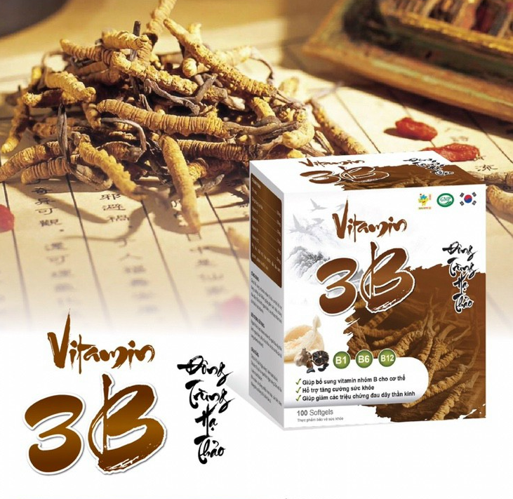 Vitamin 3B Đông Trùng Hạ Thảo – Bổ Sung Các Vitamin Nhóm B – Giúp Ăn Ngon Ngủ Tốt – Giảm Đau Dây Thận Kinh – Hộp 100 Viên