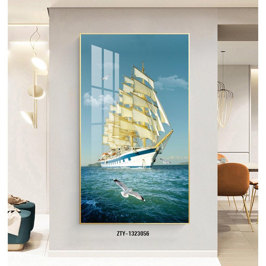 TRANH THUẬN BUỒM XUÔI GIÓ NGHỆ THUẬT TRÁNG GƯƠNG MICA HIỆN ĐẠI SANG TRỌNG CAO CẤP 40*60/ 60*90