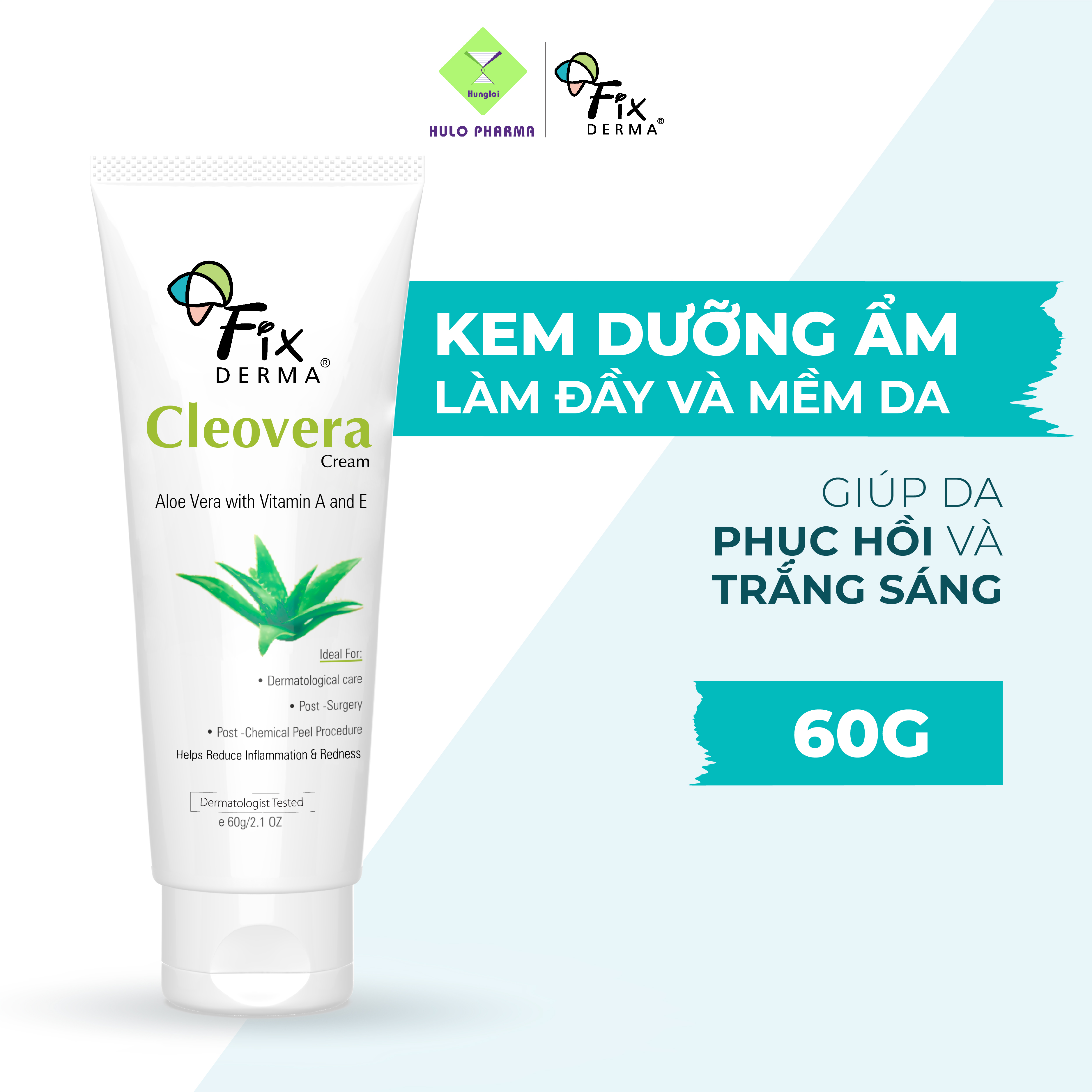 [Hàng Tặng] Kem Dưỡng Ẩm FIXDERMA Cleovera Cream Chiết Xuất Nha Đam, Giúp Cấp Ẩm, Phục Hồi, Làm Trắng Da 60g [Hùng Lợi]