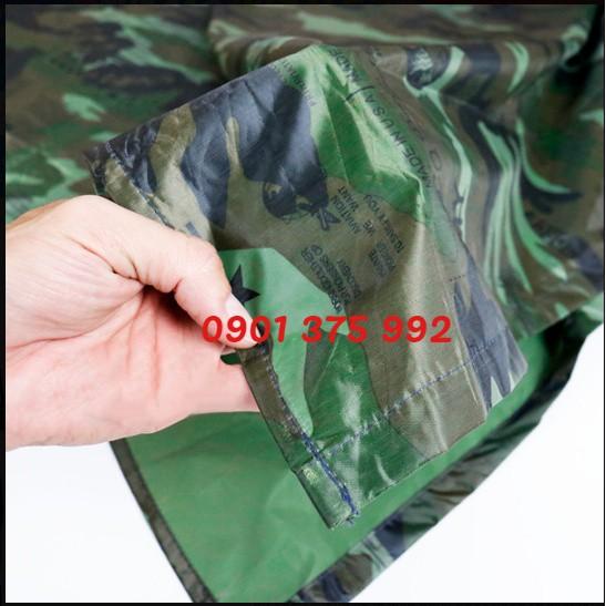 Áo mưa dây kéo vải dù màu rằn ri size lớn 1m4 cho nam