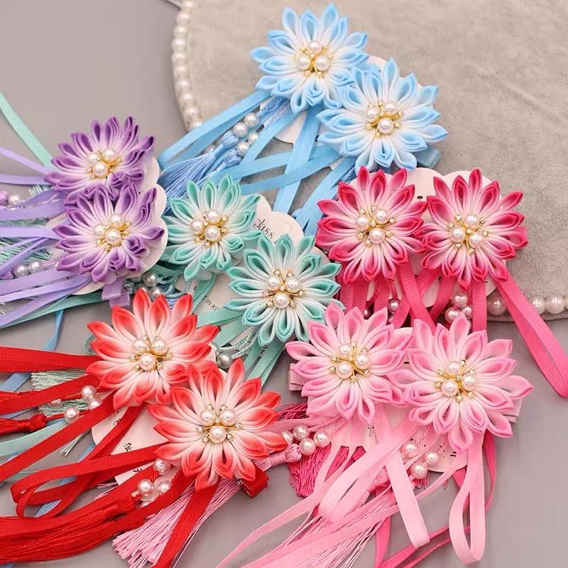 cặp 2 kẹp tóc hoa kanzashi