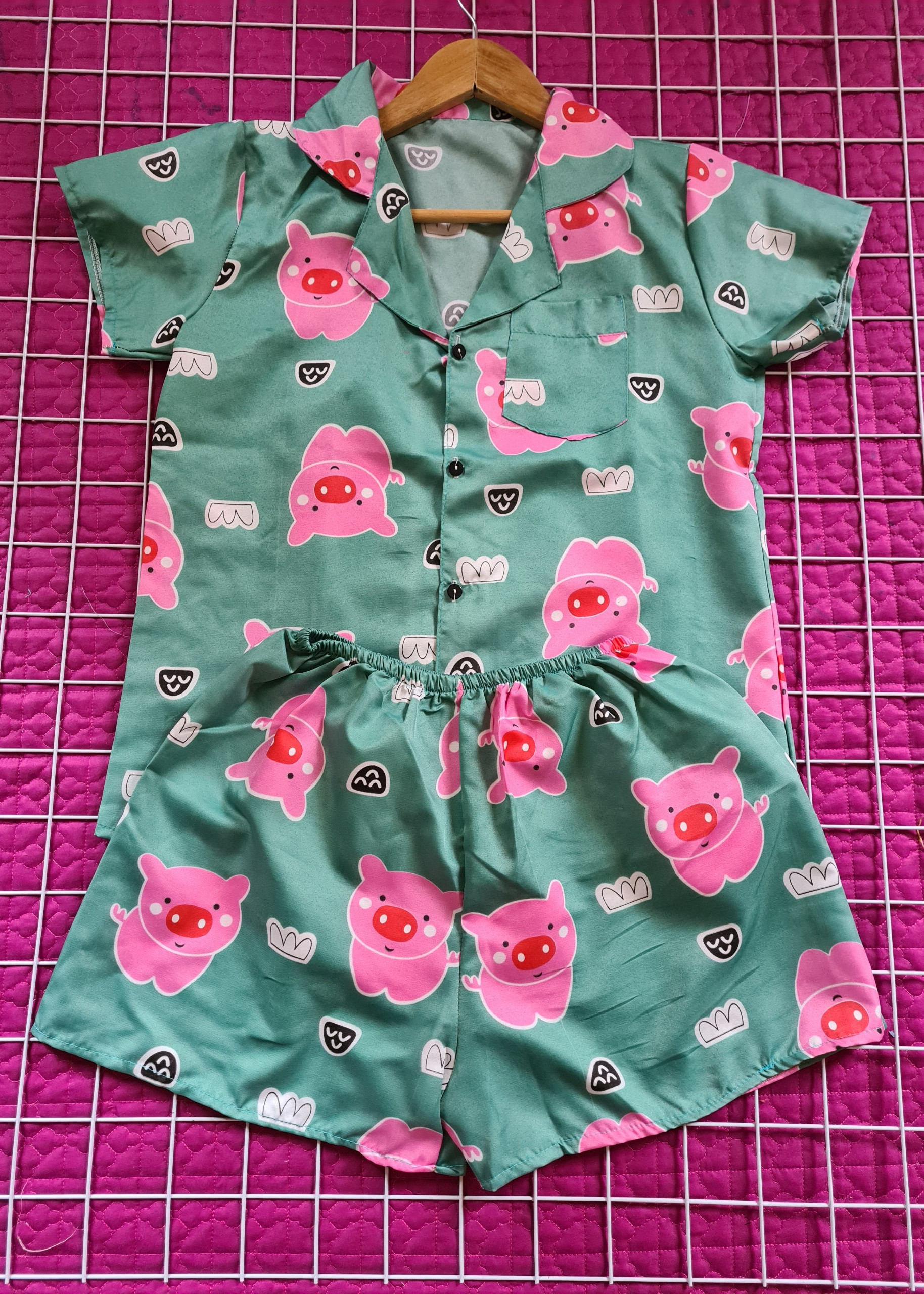 Bộ Pijama nữ ngắn tay quần đùi ảnh thật shop chụp Haint Boutique