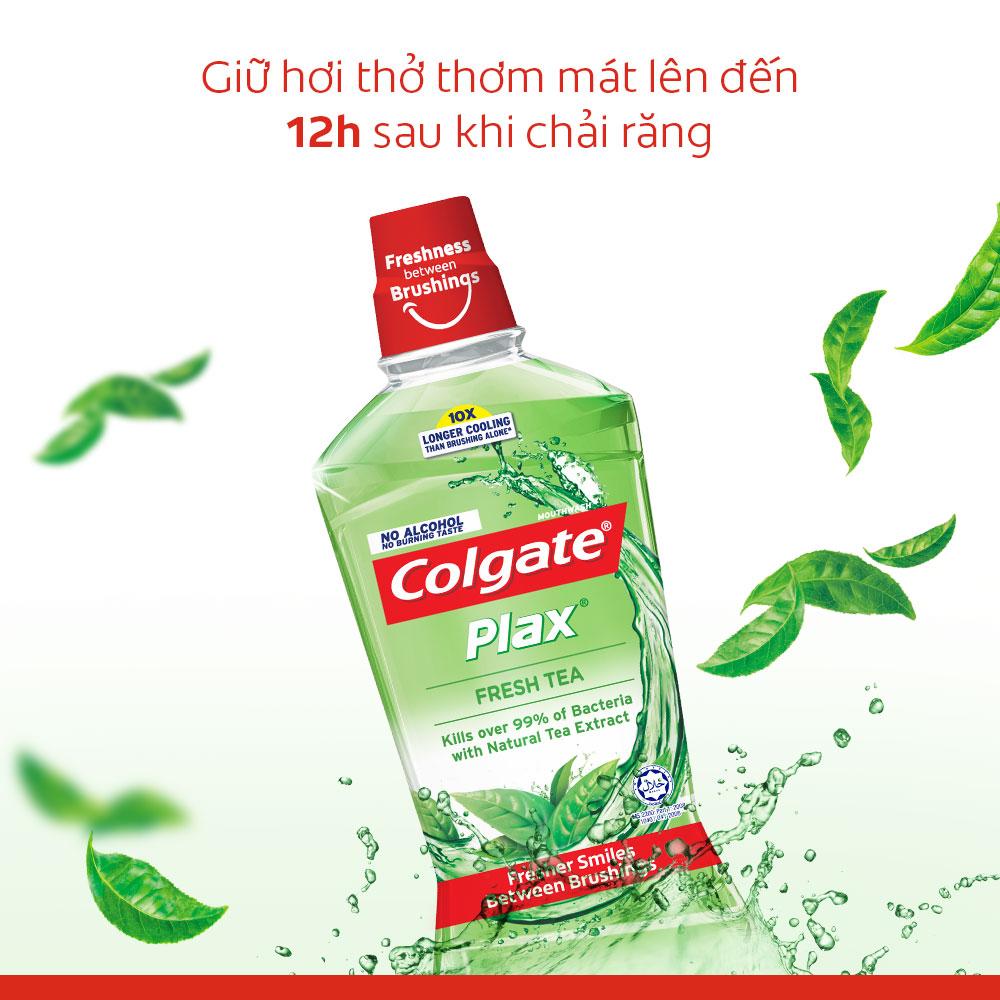 Nước súc miệng Colgate diệt 99% vi khuẩn Plax trà xanh 250ml