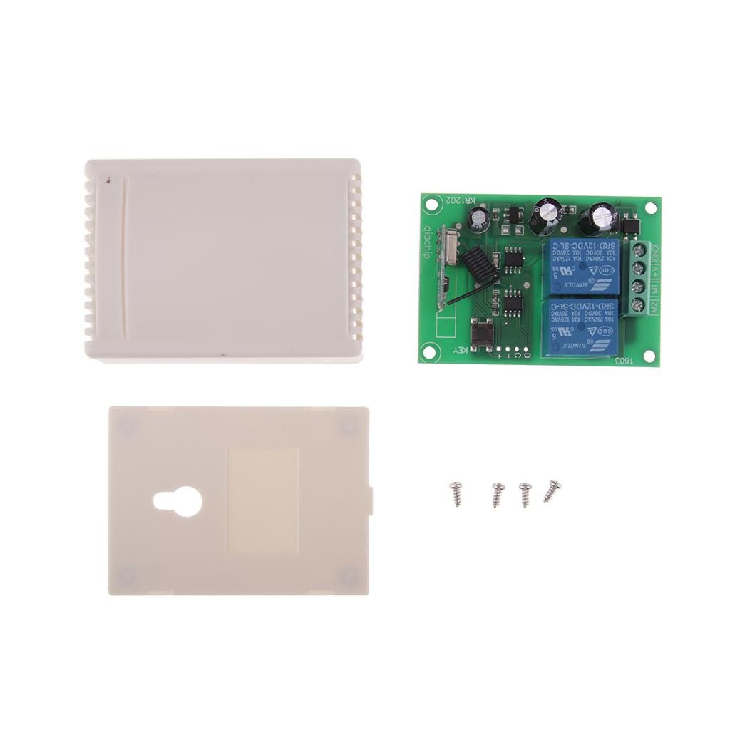 DC12V 433MHz RF 2CH Wireless Remote Control Relay Receiver Motor Controller