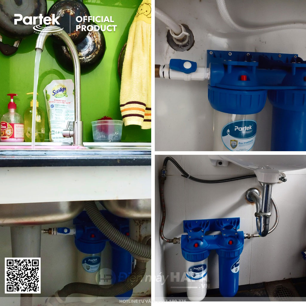 Bộ Lọc Nước Sinh Hoạt PARTEK P1020-2PRS Series Cao Cấp 10 inch, Công Nghệ Mỹ Chuẩn NSF - Hàng Chính Hãng - Pre-treatment Không Dùng Điện, Bộ Đôi Lọc Nước Sinh Hoạt Sediment Filter 5 Micron