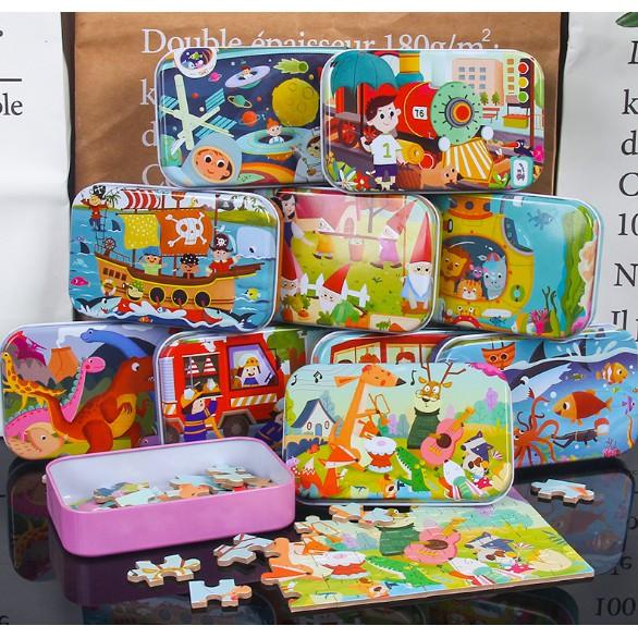 Combo 10 bộ ghép hình hộp sắt 60 chi tiết cho bé - giao các mẫu khác nhau