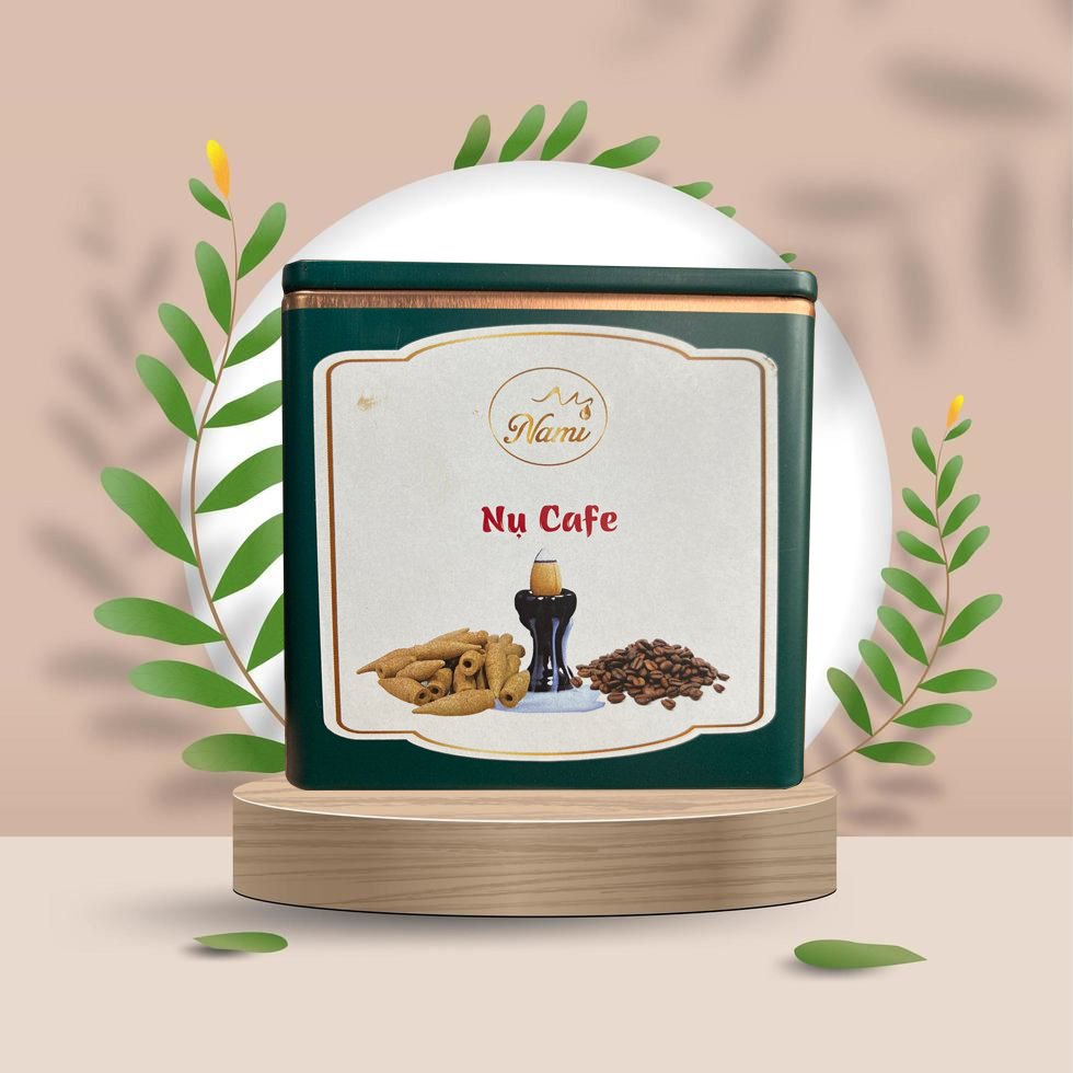 Nhang Nụ Hương Cafe hộp lớn 50 nụ - 100% sạch thiên nhiên - TẶNG KÈM ĐẾ THÁC KHÓI BẰNG SỨ