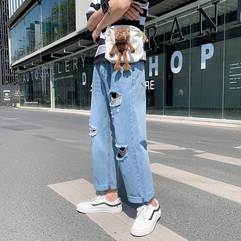 Quần Jeans Nam Ống Rộng Phong Cách Hip Hop Cá Tính