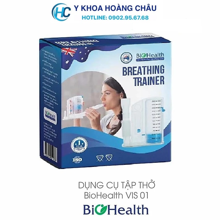 Dụng Cụ Tập Thở Biohealth - Dùng để luyện tập độ sâu của hơi thở.