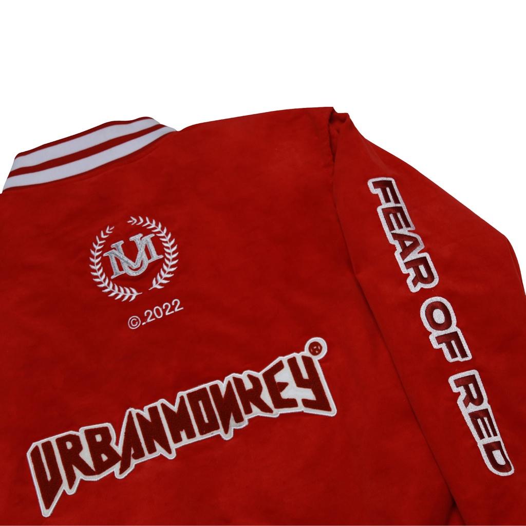 Áo Khoác URBAN MONKEY Basic Varsity Red Nhung Tăm Cao Cấp