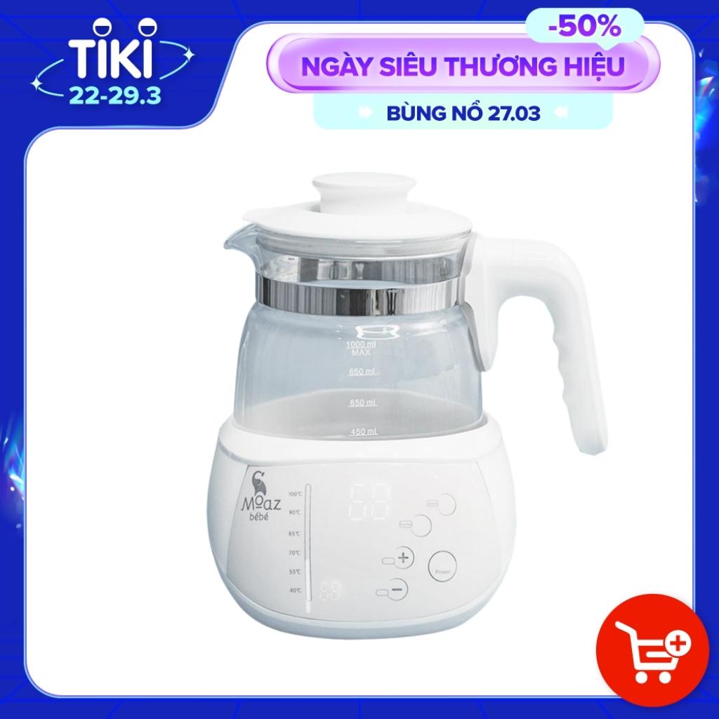 Bình Đun Nước Thông Minh Moazbebe MB-002 - Giữ Nhiệt 24 Tiếng, Có Đèn và Khử Clo Tự Động - Hàng Chính Hãng