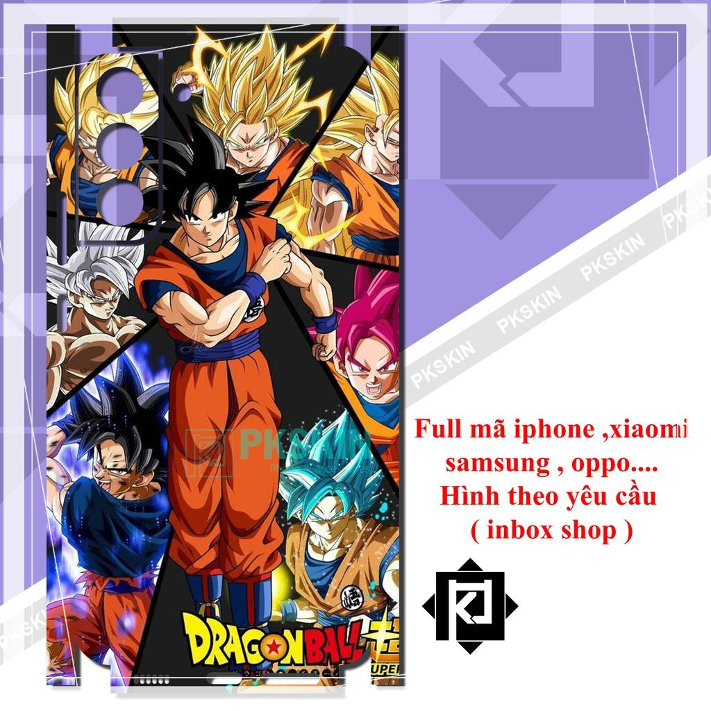 Miếng dán skin full lưng viền dành cho samsung s22, s22 plus ,s22 ultra , s20 , s20 plus, s20 ultra in hình dragon ball