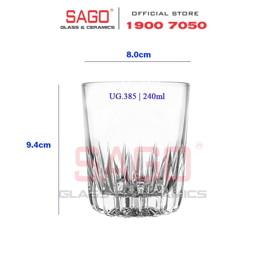 Ly Thủy Tinh Cao Cấp Đáy Khía 240ml | Nhập Khẩu Thái Lan