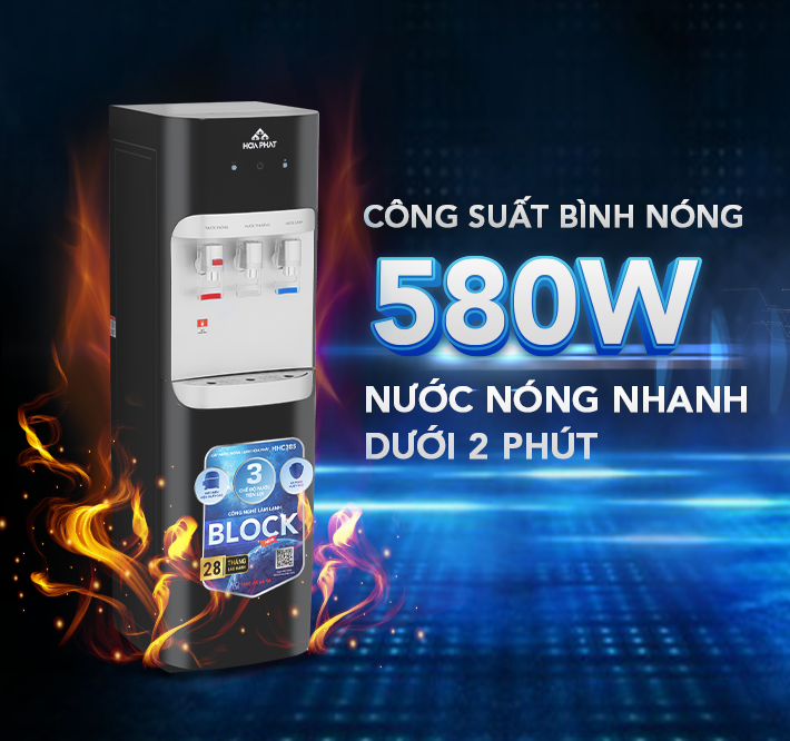 Cây nước nóng lạnh hút bình Hòa Phát HHC385 - Bảo hành 28 tháng - Hàng chính hãng