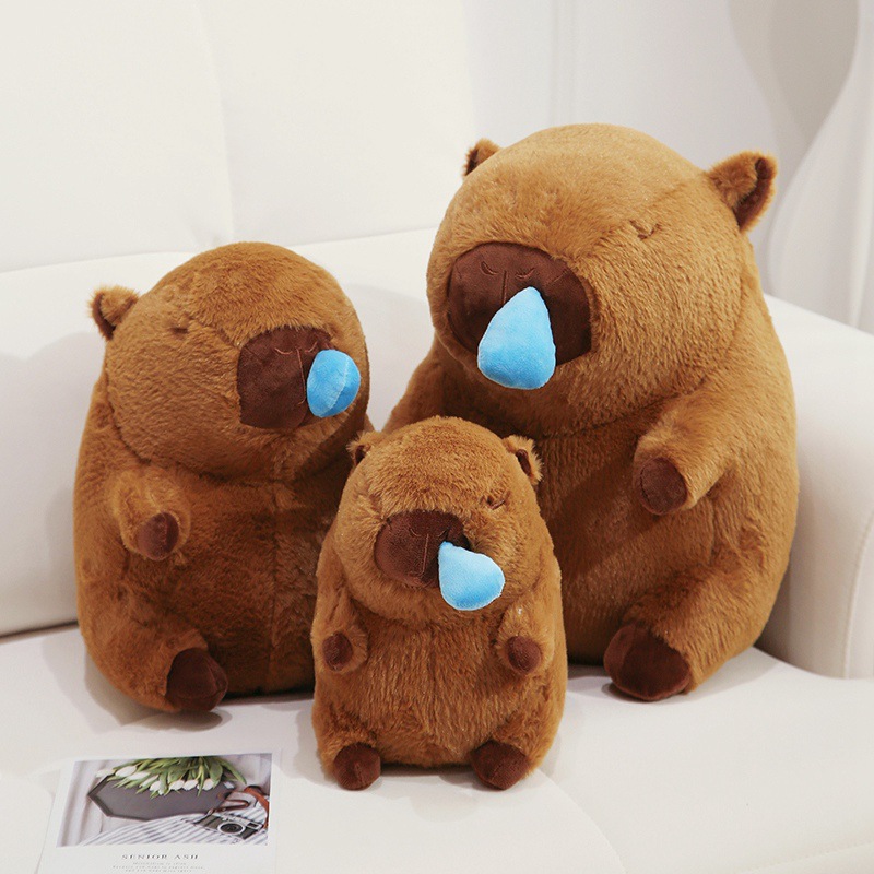 Đồ Chơi Gấu Bông Capybara Rút Mũi Chuột Lang Mang Balo Rùa Capybara Chảy Mũi Hot Trend Thú Nhồi Bông