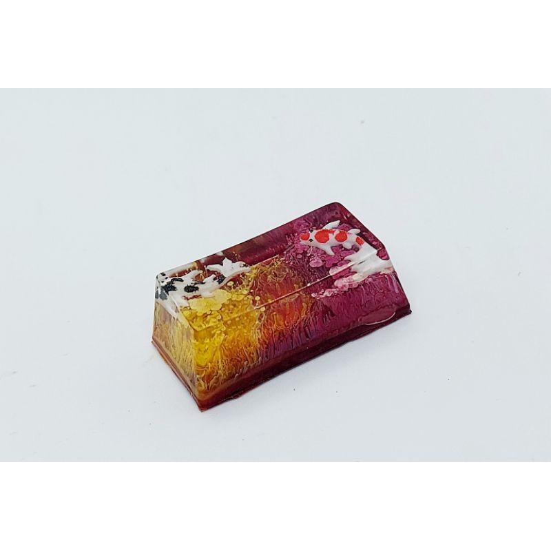 Keycap artisan cá koi 2U trang trí bàn phím cơ gaming (tone vàng đỏ)