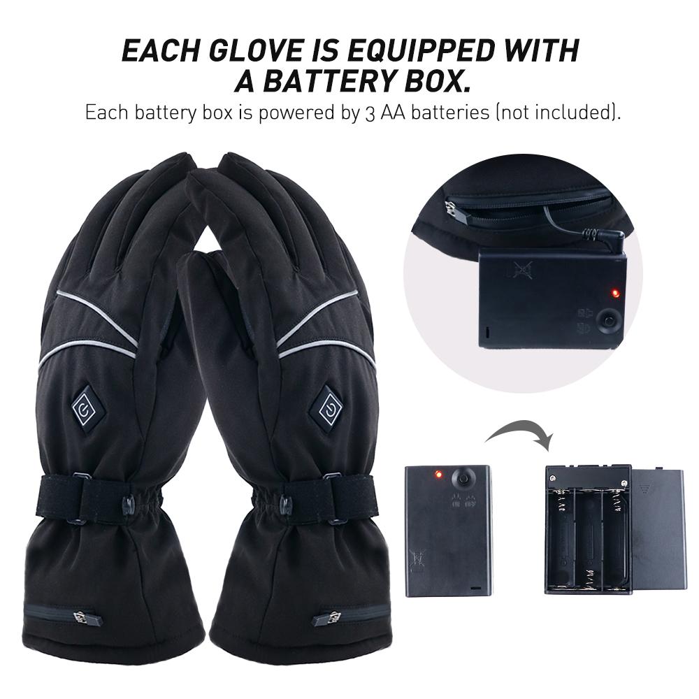 Electric Heated Gloves for Men and Women Water-resistant Winter Warm Touchscreen Gloves Outdoor Sport Gloves Mittens for Skiing Motorcycling Biking Running Fishing
