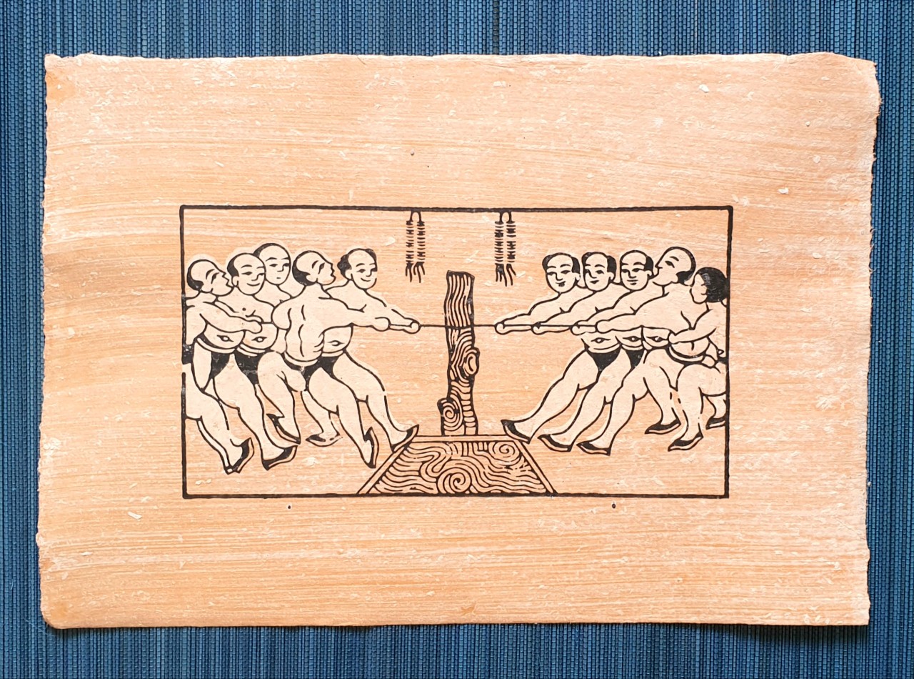 Tranh Kéo co - Tranh dân gian Đông Hồ - Dong Ho folk woodcut painting