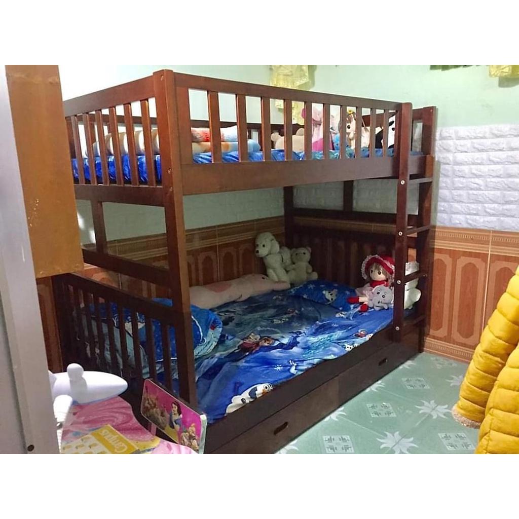 Giường Tầng BÌNH LONG Có Hộc Kéo (1m2) (Nâu)