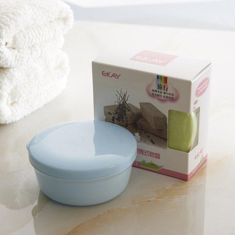 Soap Box Creative Travel Sealed Soap Holder Portable Round Handmade Soap Rack Double Layer Plastic Bathroom Soap Box