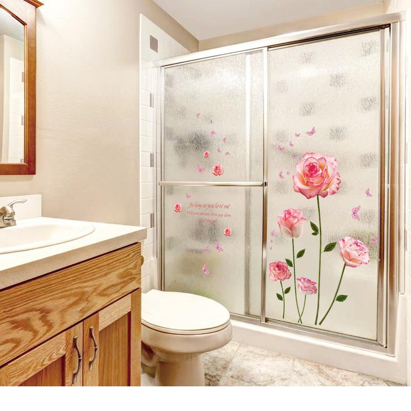 DECAL DÁN TƯỜNG HOA HỒNG PHẤN 2