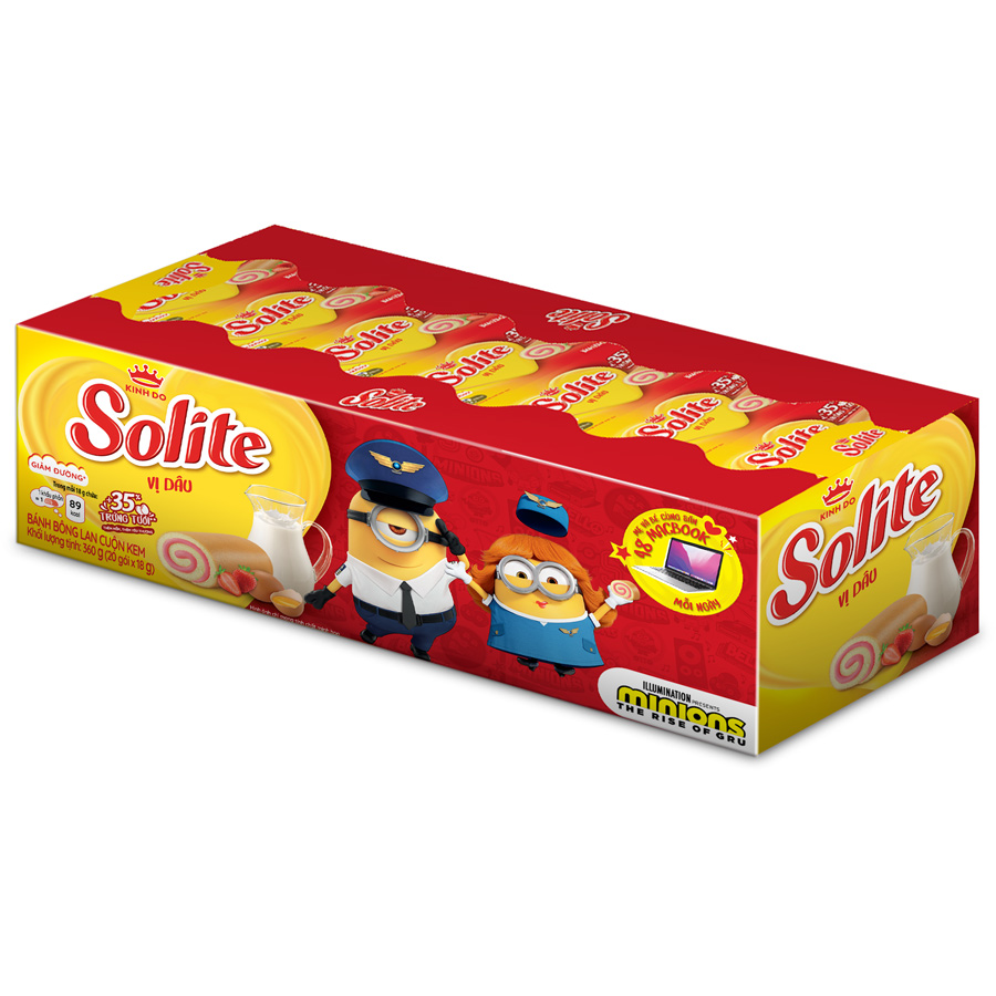Combo 2 Hộp Bánh Bông Lan Tròn Kem SOLITE 360g