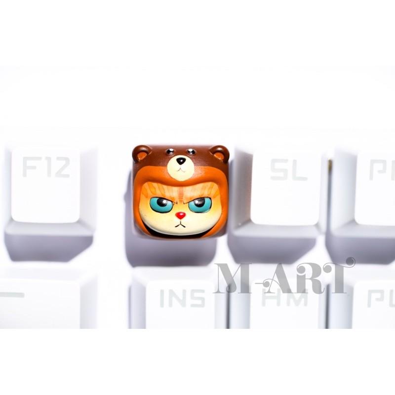 nút dành cho bàn phím mèo dễ thương và chiếc mũ gấu con - Meowy artisan keycaps