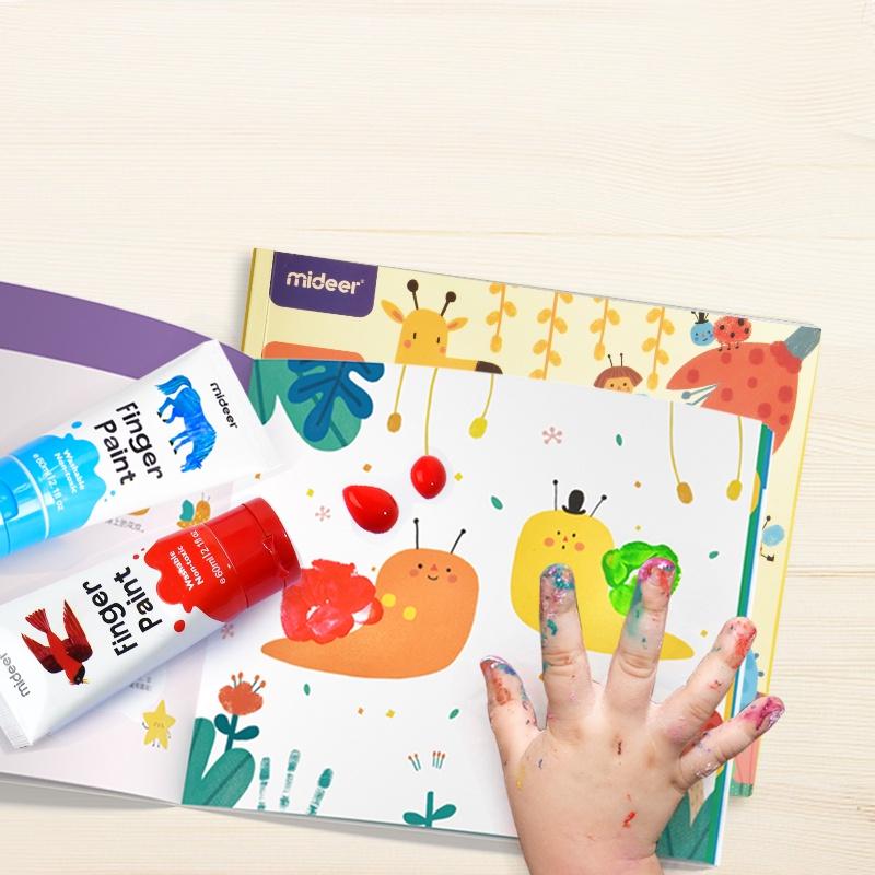 Tập Giấy Tô Màu Cho Bé Mideer Finger Paint Art Book, Đồ Chơi Sáng Tạo Cho Trẻ Em